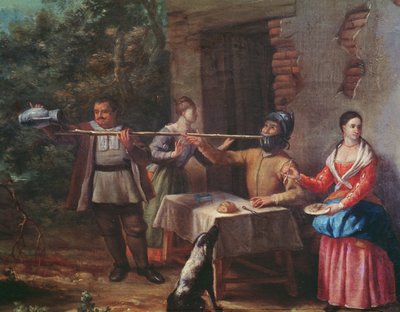 Don Quichot drinkt in een herberg door Cristobal Valero
